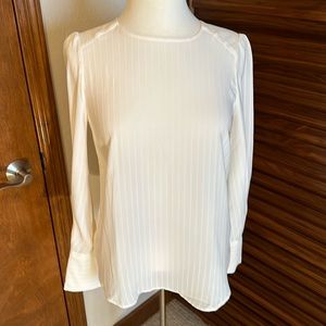 Loft cream long sleeve blouse. Polyester size xs
